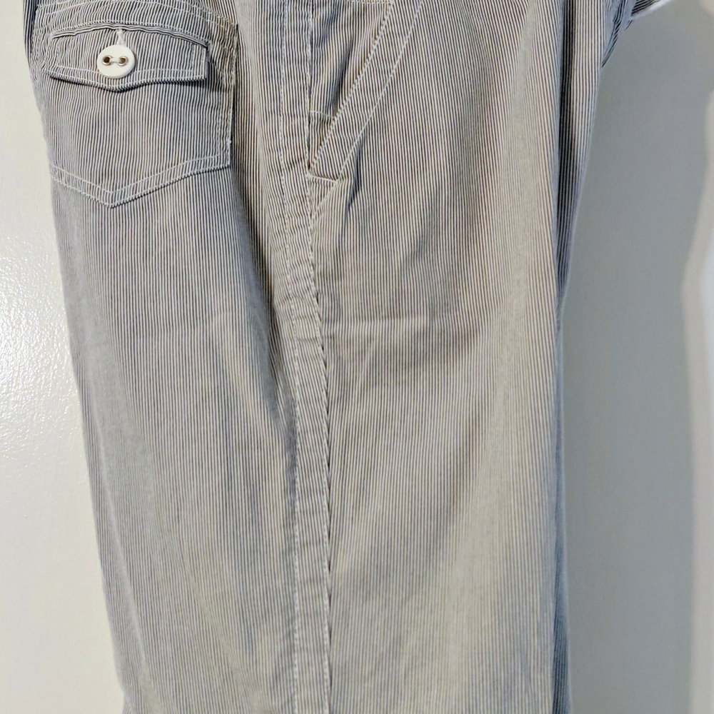 Madison Women's Navy/ White Pinstripe Trousers 12